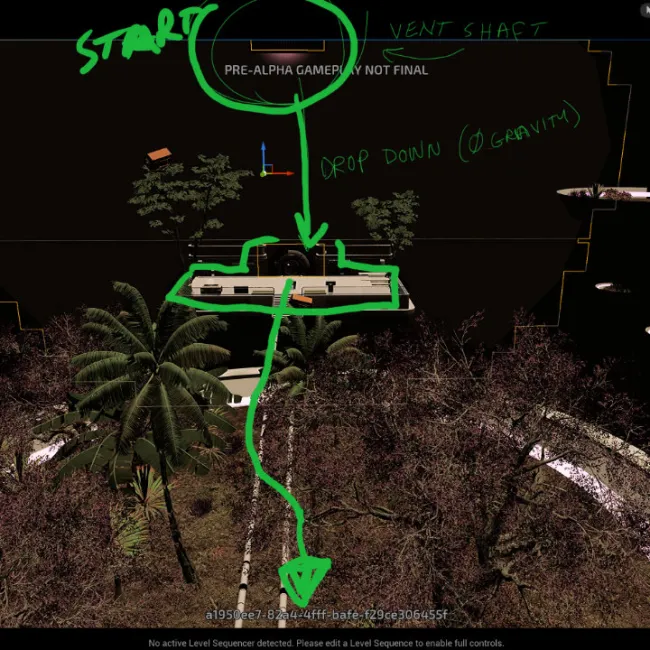 A sketch showing how a machine-learning engine might work over an Unreal Engine level.